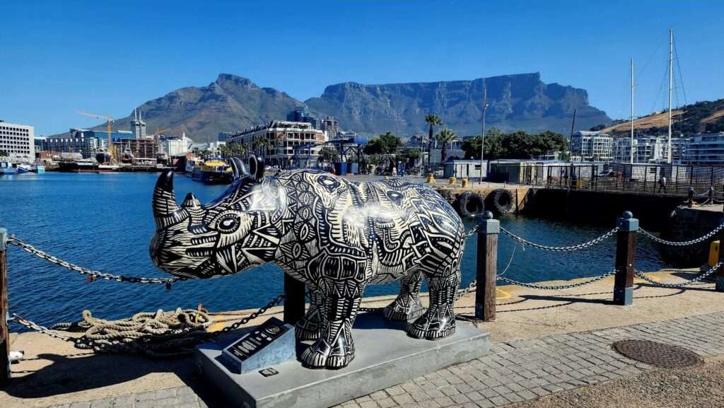 Rhino Sculpture at the V&A Waterfront in Cape Town