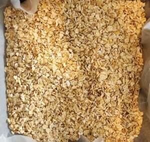 Toasted oats used in the peanut butter granola bar recipe