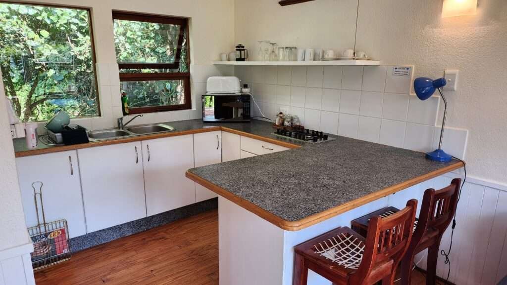 The kitchen at Nature's Way Farm Stall accomodation