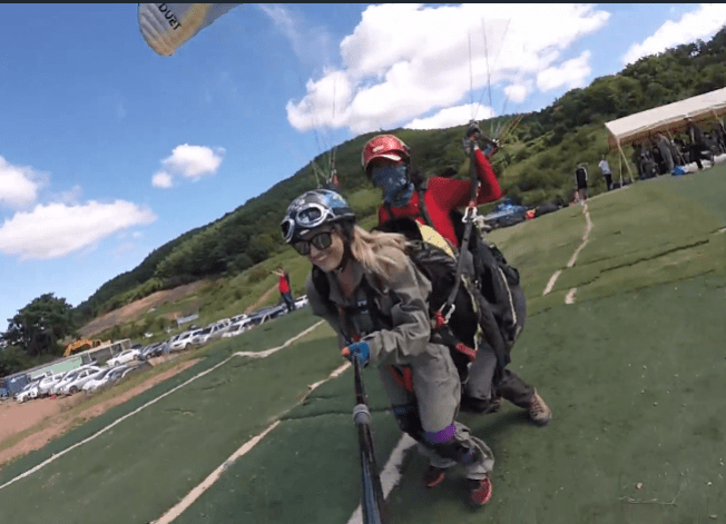 the run up to paraglide at Danyang