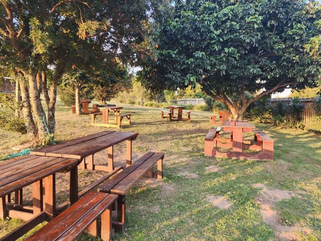 Outdoor seating at Emerald Vale Brewery