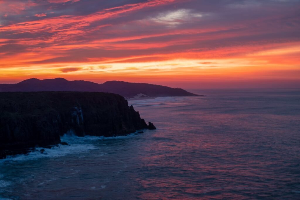 sunset at the Morgan Bay Cliffs