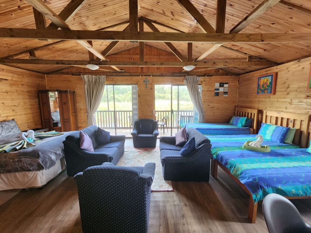 inside the retreats log cabin